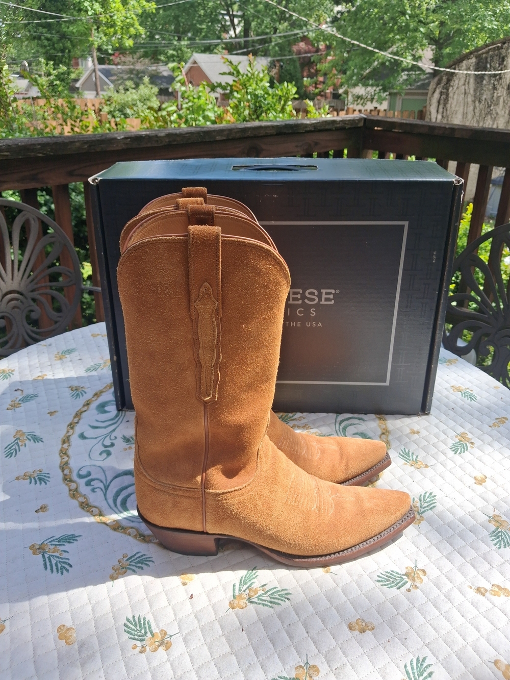 Lucchese Classic for KEMO SABE GRIT Suede Western Cowboy Boots, 9.5 fits Like 10 - Picture 3 of 10